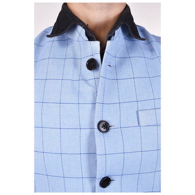 Blue Cotton Poly  Modi Jacket