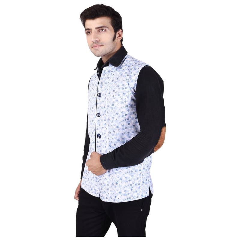 White Cotton Modi Jacket Veera Paridhaan 2579287