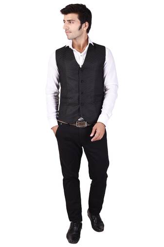 Black Cotton Poly Modi Jacket