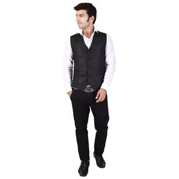 Black Cotton Poly Modi Jacket 1
