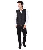 Black Cotton Poly Modi Jacket