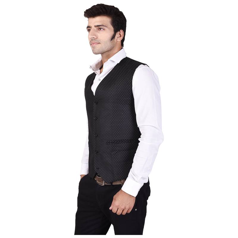 Black Cotton Poly Modi Jacket