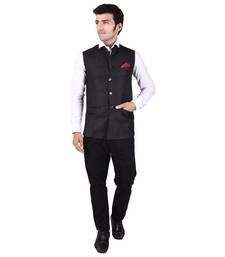 Black Cotton Poly Modi Jacket