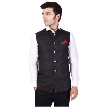 Black Cotton Poly Modi Jacket 2