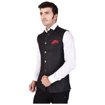 Black Cotton Poly Modi Jacket 3