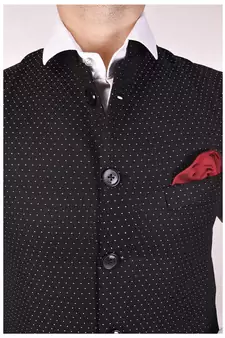 Black Cotton Poly Modi Jacket