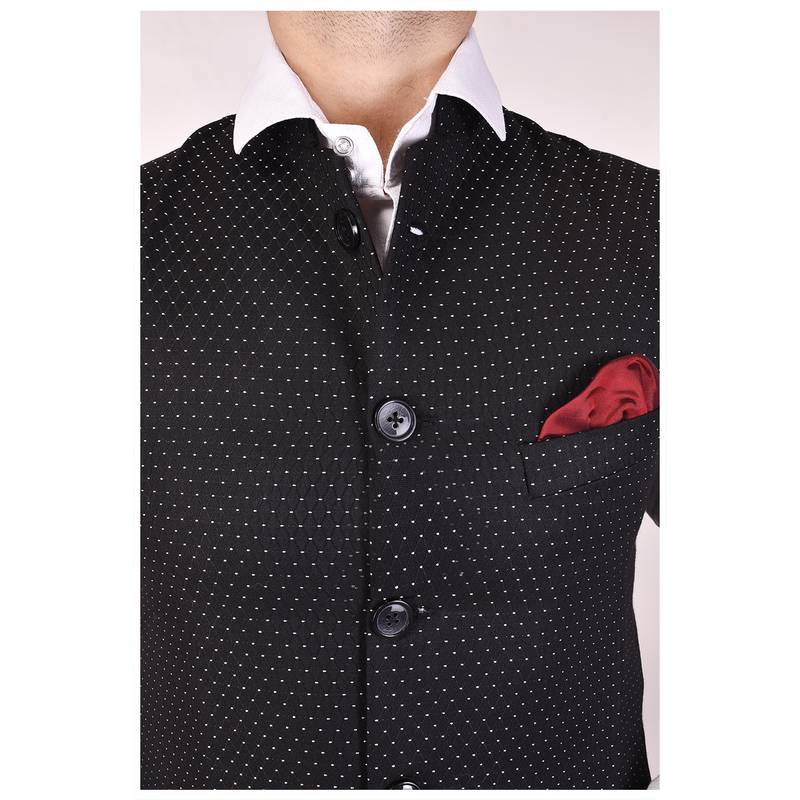 Black Cotton Poly Modi Jacket