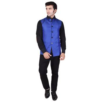 Blue Cotton Poly Modi Jacket 1