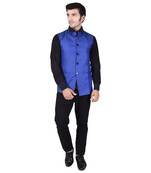 Blue Cotton Poly Modi Jacket