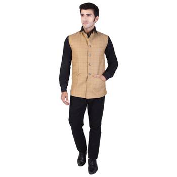 Beige Cotton Poly Modi Jacket 1
