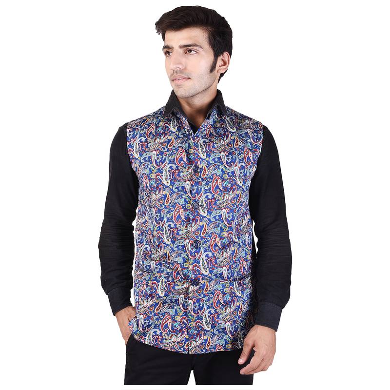 Multicolor Cotton Modi Jacket Veera Paridhaan 2579422