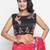 Black woven georgette saree with blouse