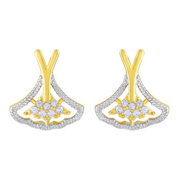 Astonishing Triangle Shape Gold Plated American Diamond Pendant Set For Women 3