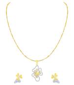 Designer Gold Plated American Diamond Pendant Set For Women