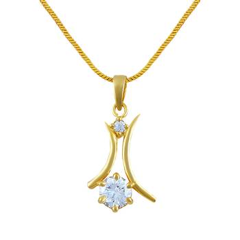 Glistening Gold Plated Pendant Set For Women 3