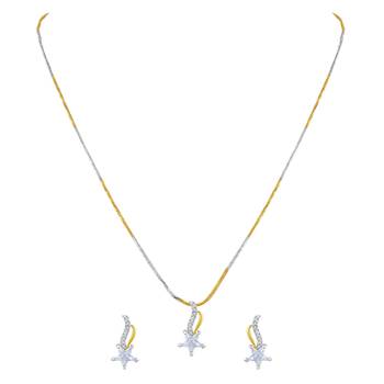 Alluring Heart Shape Gold Plated Pendant Set For Women 1