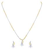 Alluring Heart Shape Gold Plated Pendant Set For Women