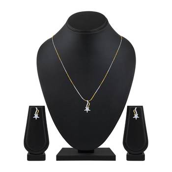 Alluring Heart Shape Gold Plated Pendant Set For Women 2