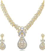 Brilliant Gold Plated Austrian Stone Necklace Set For Women