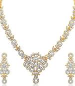 Luxurious Gold Plated Austrian Stone Necklace Set For Women