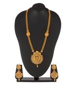 Artificial Jewellery Temple Jewellery in Pearls Long Necklace set