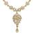 Glistening White Stone Gold Plated Princess Style Necklace Set For Women