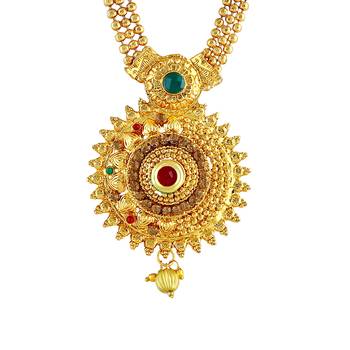 Eye Catchy Gold Plated Opera Style Necklace Set For Women 3