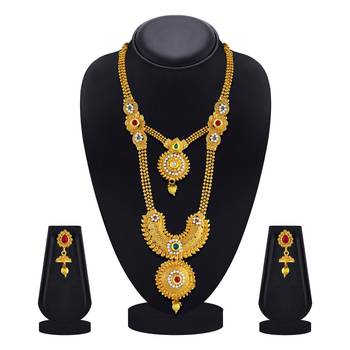 Enchanting Gold Plated Opera Style Necklace Set For Women 2