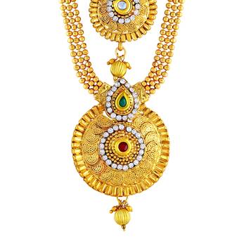 Beguiling Gold Plated Opera Style Necklace Set For Women 3