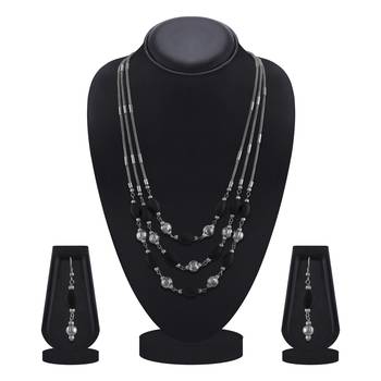 Fancy Oxidised Opera Style Necklace Set For Women 2