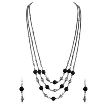 Traditional Oxidised Opera Style Necklace Set For Women 1