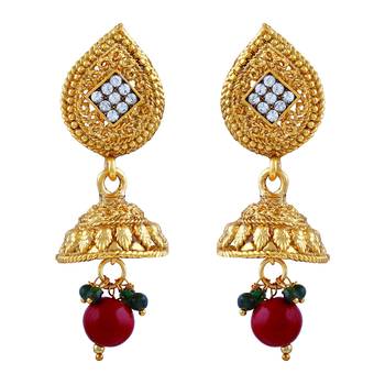Exquisite White Stone Gold Plated Matinee Style Necklace Set For Women 4
