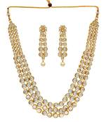 White Color Imitation Pearl Kundan Necklace With Earring