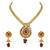 Designer White Stone Gold Plated Matinee Style Necklace Set For Women