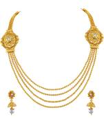 Traditional Jewellery Set Gold Plated Rope Style Necklace Set For Women