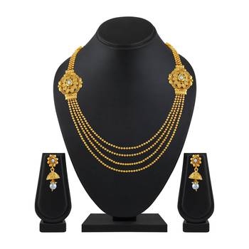 Traditional Jewellery Set Gold Plated Rope Style Necklace Set For Women 2