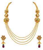 Traditional Gold Plated Rope Style Necklace Set For Women