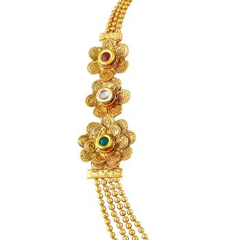 Traditional Gold Plated Rope Style Necklace Set For Women 3