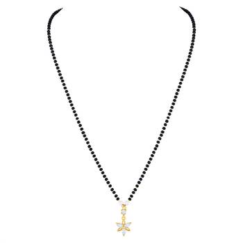 Stunning Fancy Gold Plated White Stone Mangalsutra For Women 1