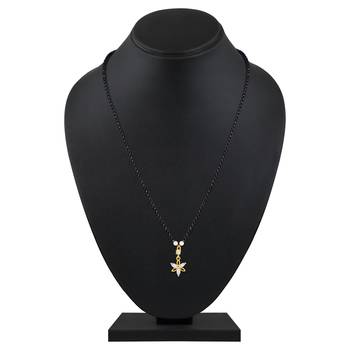Stunning Fancy Gold Plated White Stone Mangalsutra For Women 2