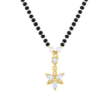 Stunning Fancy Gold Plated White Stone Mangalsutra For Women 3