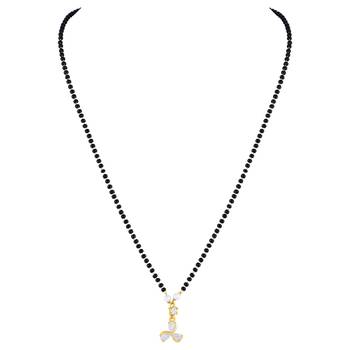 Glamorous Fancy Gold Plated White Stone Mangalsutra For Women 1