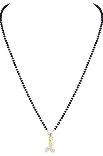 Glamorous Fancy Gold Plated White Stone Mangalsutra For Women