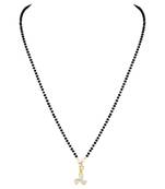 Glamorous Fancy Gold Plated White Stone Mangalsutra For Women