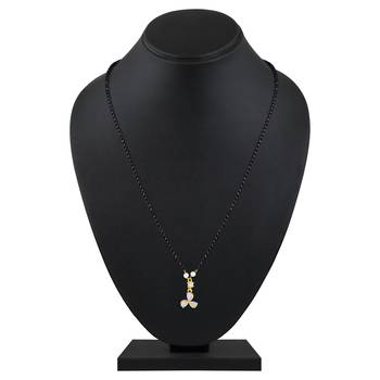 Glamorous Fancy Gold Plated White Stone Mangalsutra For Women 2