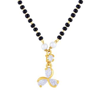 Glamorous Fancy Gold Plated White Stone Mangalsutra For Women 3
