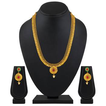 Laxmi Coin Traditional Gold Plated Rope Style Necklace Set For Women 2