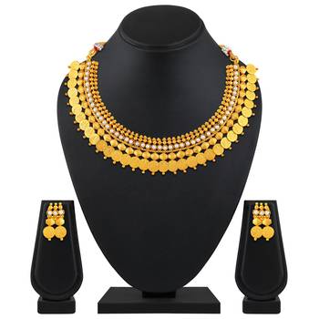 Stunning Laxmi Coin Traditional Gold Plated Choker Style Necklace Set For Women 2