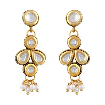 Designer Flower Shape Gold Plated Matinee Style Necklace Set For Women 4