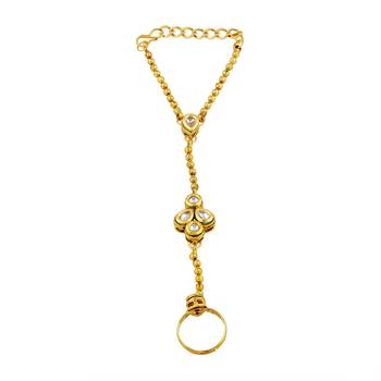 Lavish Gold Plated Designer Hathphool For Women 2